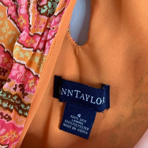 Ann Taylor Women's 90s y2k Vintage Silk Slip Dress Paisley Orange Pink  Mini 4 - Picture 5 of 13